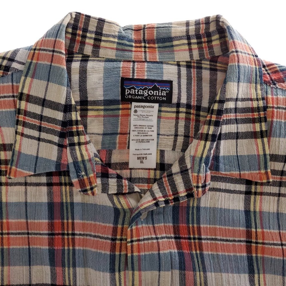 Patagonia Pink Plaid Organic Cotton Mens XL L/S - Picture 6 of 7